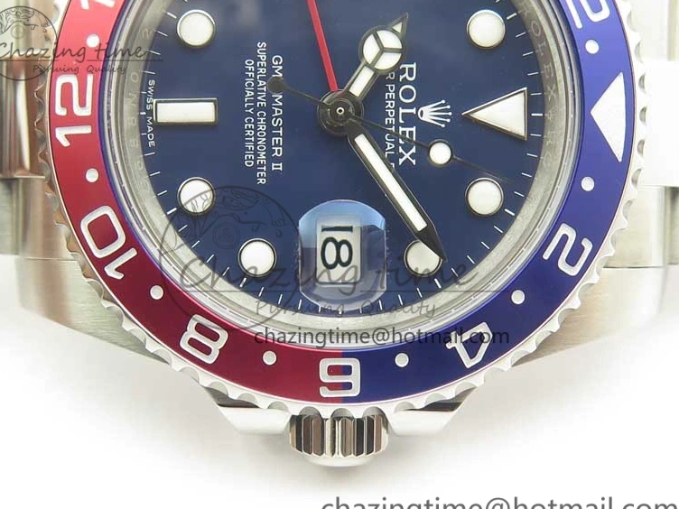 MiroTime 0519 GMT Master II 116719 BLRO GMF 904L Steel Edition Blue Dial on Bracelet A Sporty 3385